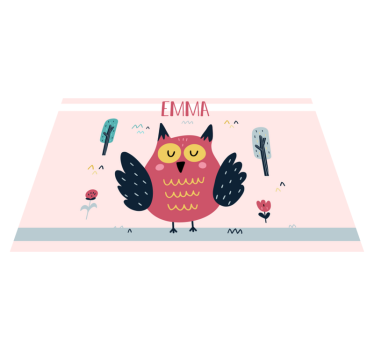 Set de table design avec nom personnalisable Hiboux avec nom - TenStickers