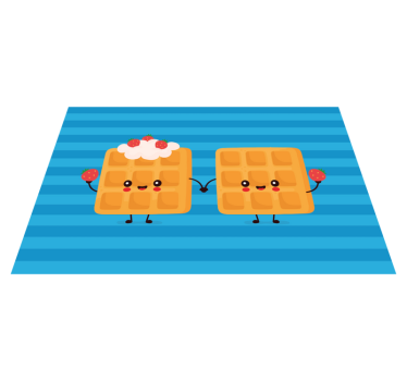 Set de table enfant amis gaufres heureux - TenStickers