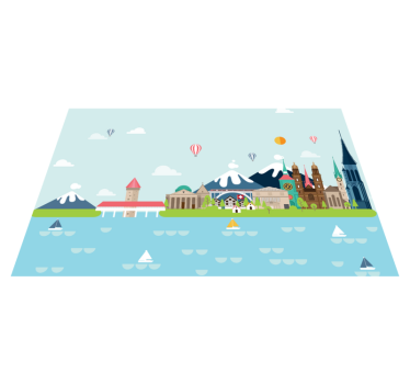 Set de table original scène urbaine colorée - TenStickers