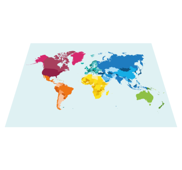 Set de table original carte du monde colorée - TenStickers