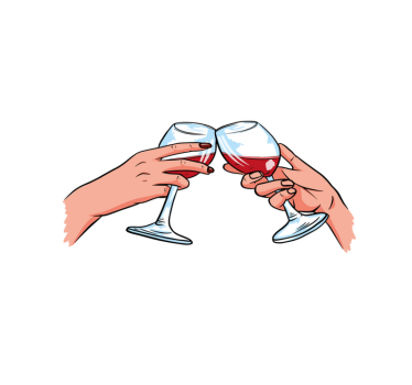 Set de table citation verres à porter un toast - TenStickers
