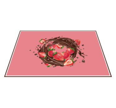 Set de table original fraises enrobées de chocolat - TenStickers