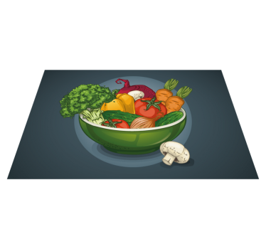 Set de table original bol de légumes coloré - TenStickers