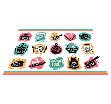 Set de table maison Logos d'insigne de cuisine de cuisine - TenStickers
