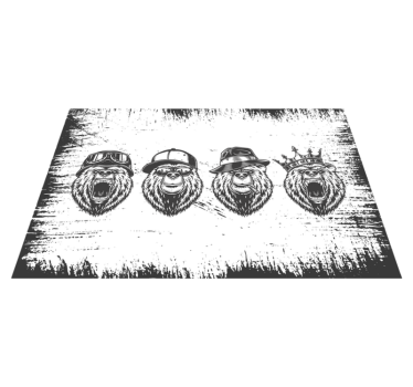 Set de table original portraits d'ours stylés - TenStickers