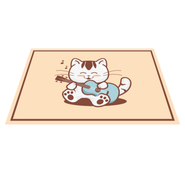 Set de table enfant personnage de chat musical - TenStickers