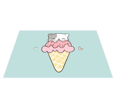 Set de table design pour enfant Chat et glace - TenStickers