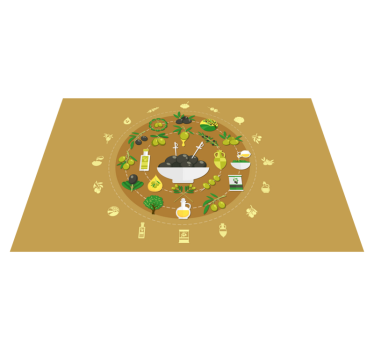 Set de table original arrangement de bols d'olive - TenStickers