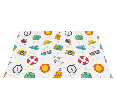 Set de table enfant Éléments de voyage ludiques - TenStickers