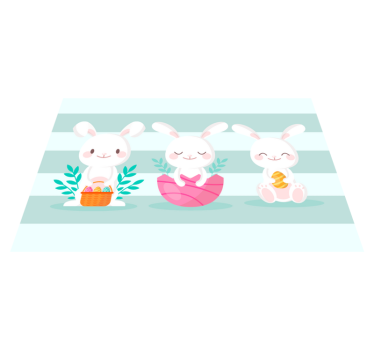 Set de table enfant personnages de lapins mignons - TenStickers