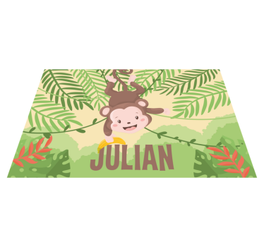 Set de table design avec nom Petit singe sur branche - TenStickers