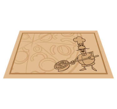Set de table enfant chef tenant une pizza - TenStickers