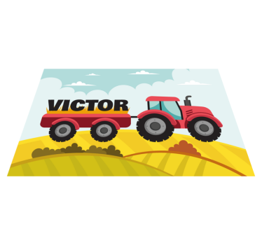 Set de table design avec nom Tracteur coloré et nom - TenStickers