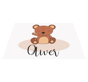 Set de table design Ours en peluche mignon avec prénom - TenStickers