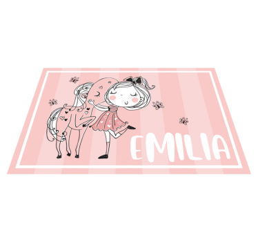 Set de table design pour enfant Princesse avec une robe rose - TenStickers