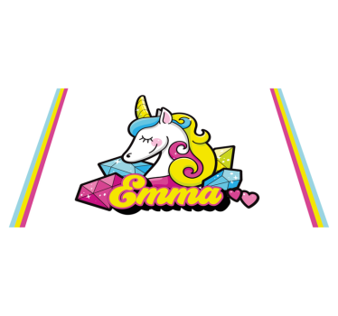 Set de table Prénom design jolie licorne avec diamants - TenStickers