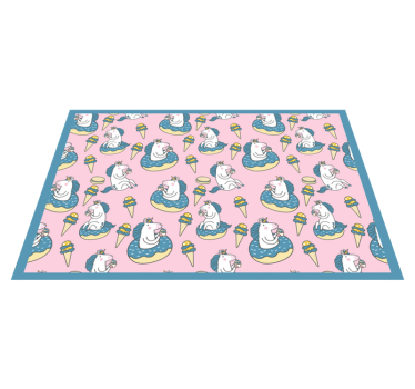 Set de table enfant licornes dégustant des glaces - TenStickers