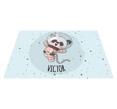 Set de table design panda mignon pour enfant avec prénom - TenStickers