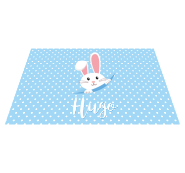 Set de table design enfant lapin mignon avec prénom - TenStickers