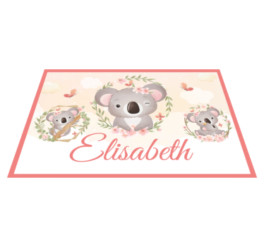 Set de table design pour enfant Animaux mignons koala avec nom - TenStickers