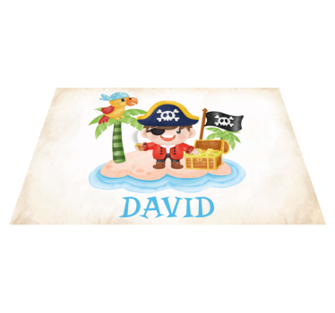 Set de table pirate dessin animé avec prénom - TenStickers