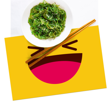 Emoji moderne face riante enfants sets de table en vinyle - TenStickers
