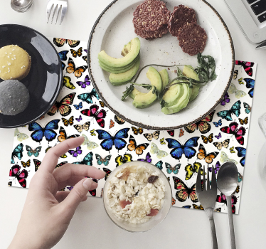 set de table avec papillon beaux et colorés - TenStickers