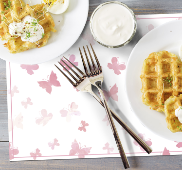 set de table avec Papillon rose - TenStickers