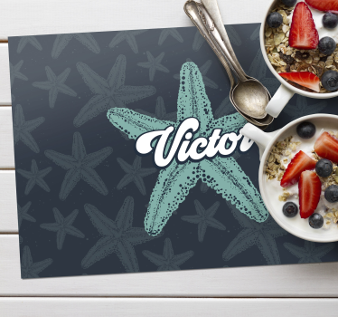 Set de table avec prénom étoile de mer personnalisée - TenStickers
