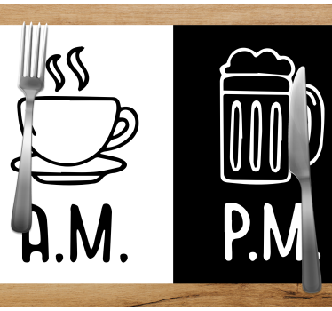 Set de table citation café bière contraste - TenStickers