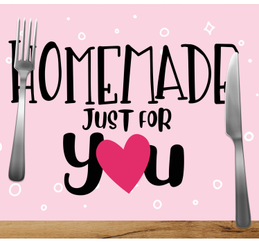Set de table citation design cœur fait maison - TenStickers