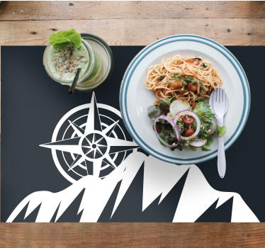 Set de table citation design de boussole montagne - TenStickers