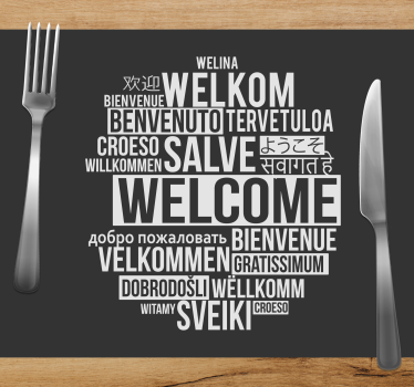 Set de table citation design multilingue accueillant - TenStickers