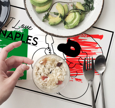 Set de table citation j'aime le design de naples - TenStickers
