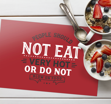 Set de table citation message de nutrition - TenStickers