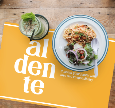 Set de table citation rappel culinaire aldente - TenStickers