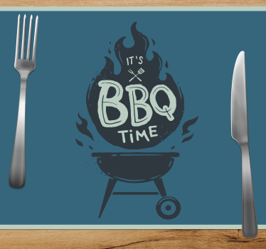 Set de table citation temps de bbq flammes - TenStickers