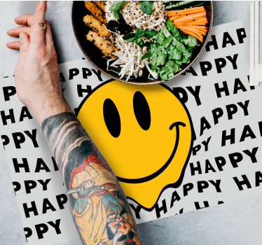 Set de table citation visage souriant heureux - TenStickers