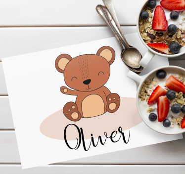 Set de table design Ours en peluche mignon avec prénom - TenStickers
