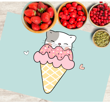Set de table design pour enfant Chat et glace - TenStickers
