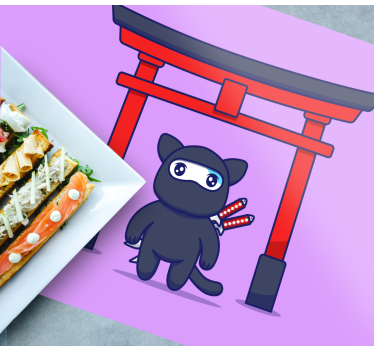 Set de table design pour enfant Chat ninja - TenStickers