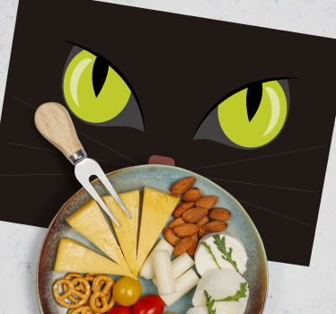 set de table en forme rond Effrayant chat noir halloween - TenStickers