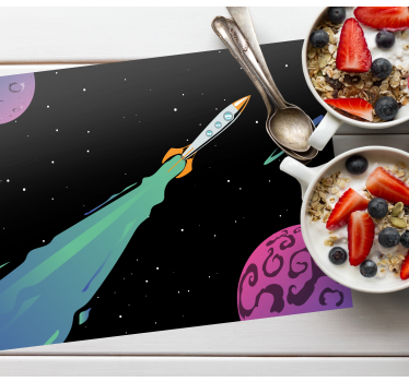 Set de table enfant aventure de lancement de fusée - TenStickers
