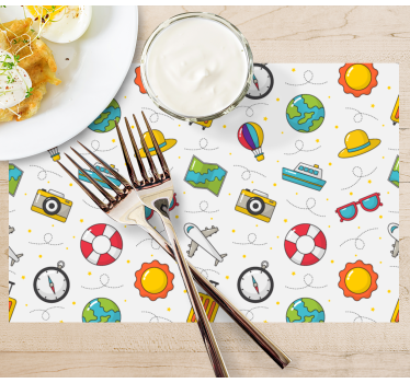Set de table enfant Éléments de voyage ludiques - TenStickers