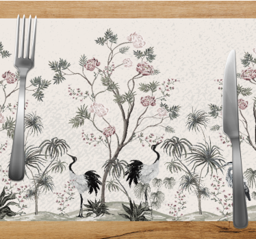 Set de table enfant grues parmi les fleurs - TenStickers