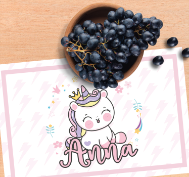Set de table enfant illustration de licorne mignonne - TenStickers