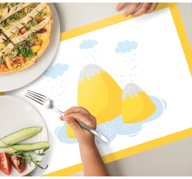 Set de table enfant illustration montagne jaune - TenStickers