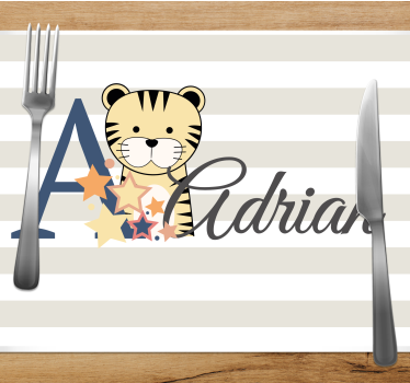 Set de table enfant illustration tigre mignon - TenStickers