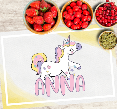 Set de table enfant licorne avec cœurs - TenStickers