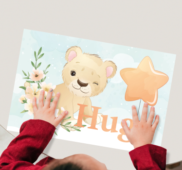 Set de table enfant lion joyeux graphique - TenStickers